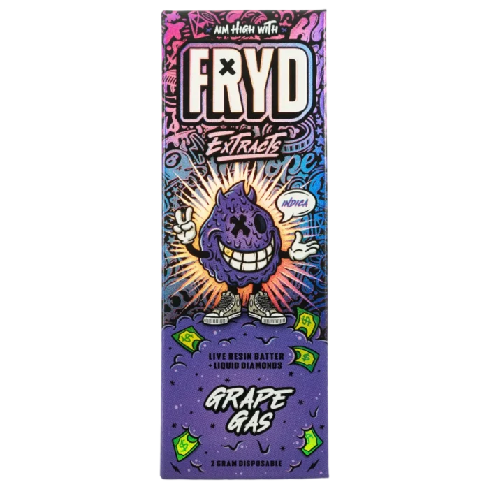 2 Gram Live Resin Disposable | Grape Gas | Indica | Fryd Extracts By Fryd Extracts - Image 1