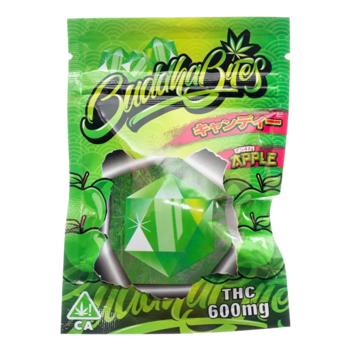 Buddah Bites 600 mg Gummy Edibles | Green Apple By Buddah Bites - Image 1