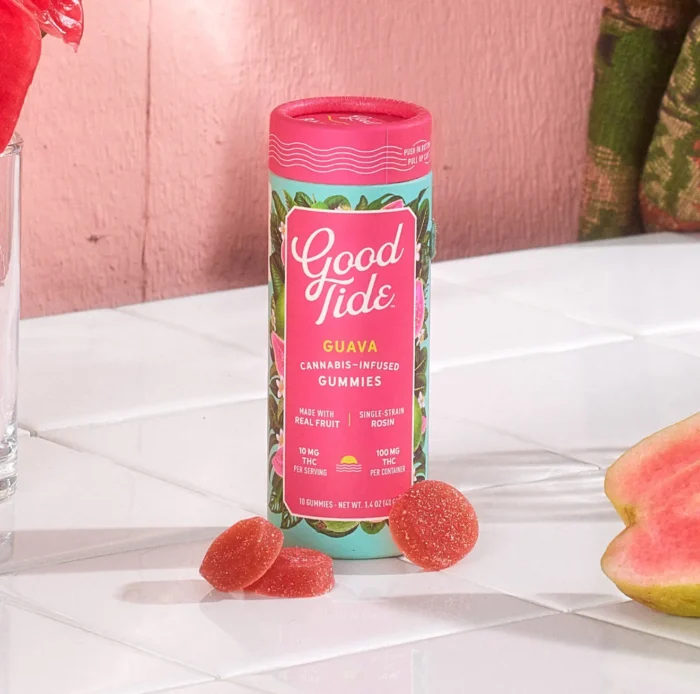 Good Tide Guava Gummies | 100mg THC | Solventless Hash Rosin | Real Fruit | Hybrid | Balanced Edibles By Good Tide - Image 1