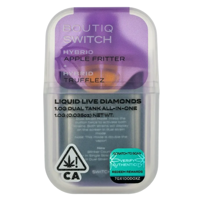 Boutiq Switch | Apple Fritter x Trufflez | 1g Dual Tank Disposable | Liquid Live Diamonds By Boutiq - Image 1