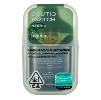 Boutiq Switch | RS11 x Pink Guava | 1g Dual Tank Disposable | Liquid Live Diamonds By Boutiq