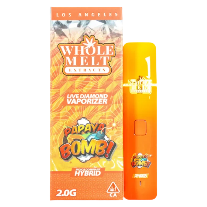 Papaya Bomb | Live Diamond Vaporizer 2g | Indica Dominant Hybrid By Whole Melt Extracts - Image 1