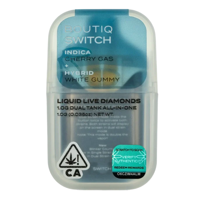 Boutiq Switch | Cherry Gas x White Gummy | 1g Dual Tank Disposable | Liquid Live Diamonds By Boutiq - Image 1
