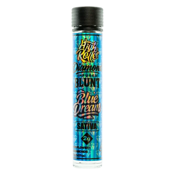 High Roller | Blue Dream | Diamond-Infused Blunt | Sativa | 2g Indoor Flower + Diamonds By High Roller - Image 1
