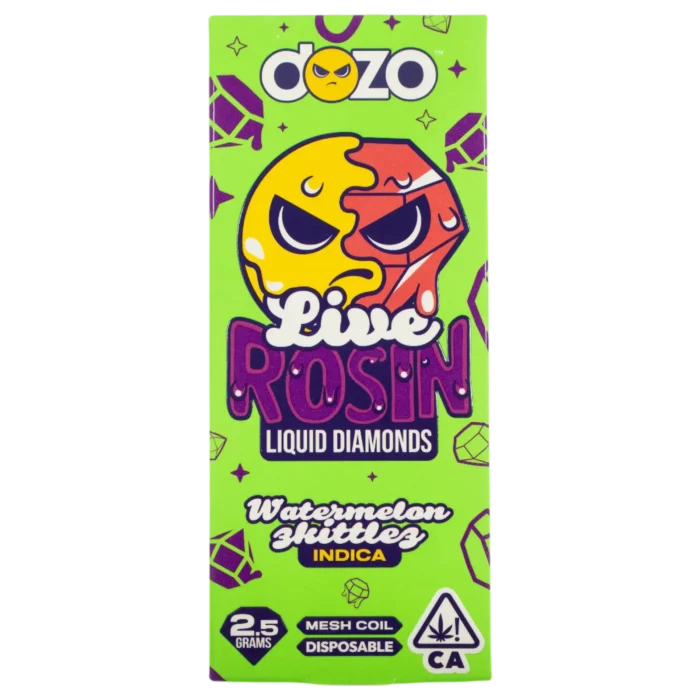 Dozo | Watermelon Skittlez | Live Rosin Liquid Diamond Disposable | Indica | 2.5g By Dozo - Image 1