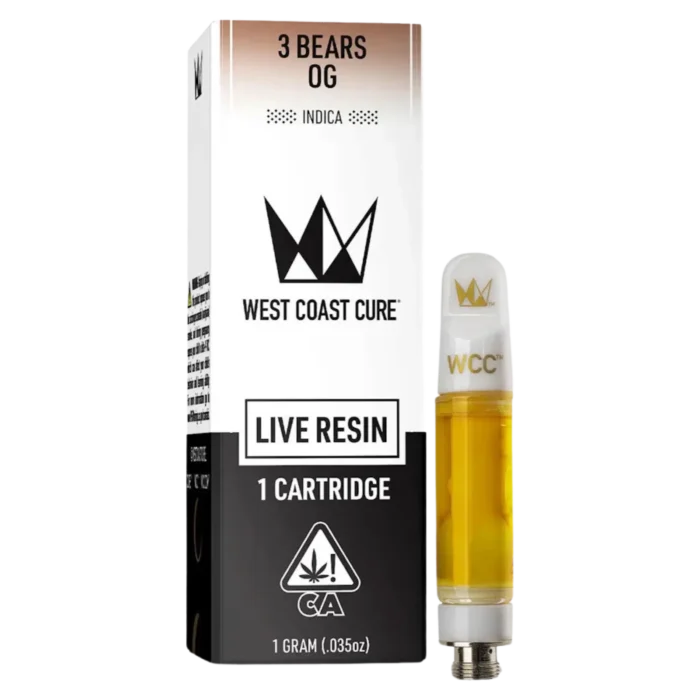 3 Bears OG | West Coast Cure Live Resin Cartridge | 1G | Indica By West Coast Cure - Image 1