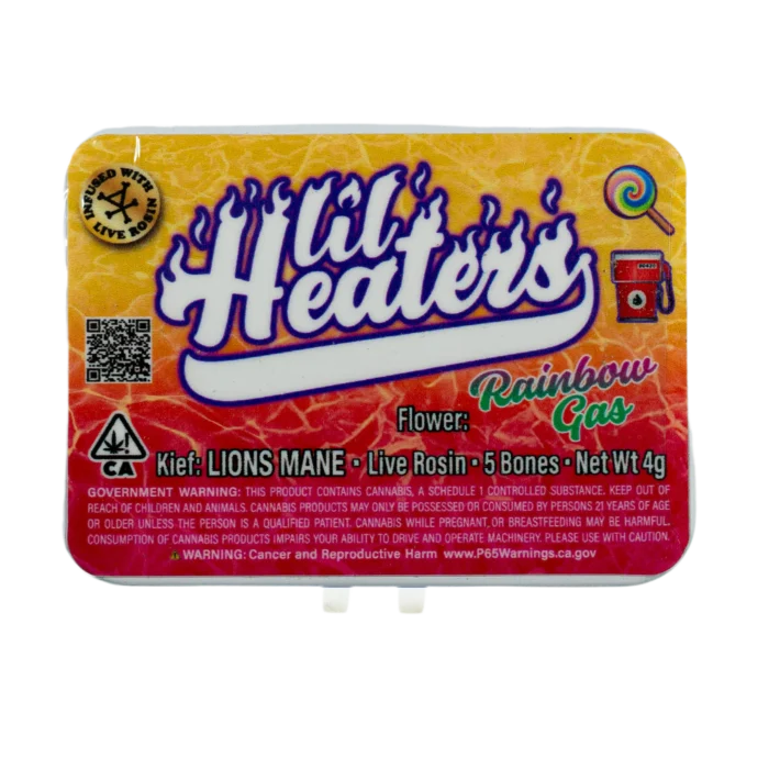 Lil Heaters | Rainbow Gas | 5 Live Resin Infused Pre Rolls | Lions Mane By Kaya Farms - Image 1
