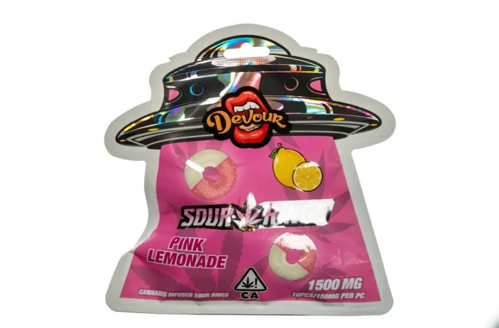 Devour Sour Kings – Pink Lemonade Rings | Cannabis-Infused | 1500mg THC By Devour - Image 1