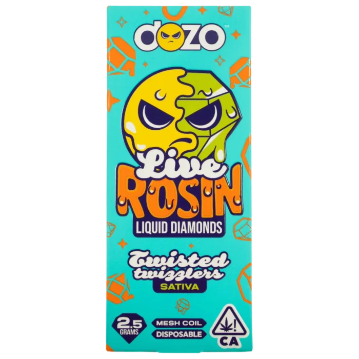 Dozo | Twisted Twizzlers | Live Rosin Liquid Diamond Disposable | Sativa | 2.5g By Dozo - Image 1