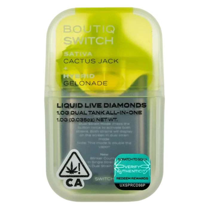 Boutiq Switch | Cactus Jack x Gelonade | 1g Dual Tank Disposable | Liquid Live Diamonds By Boutiq - Image 1