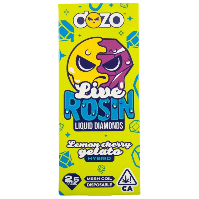 Dozo | Lemon Cherry Gelato | Live Rosin Liquid Diamond Disposable | Hybrid | 2.5g By Dozo - Image 1